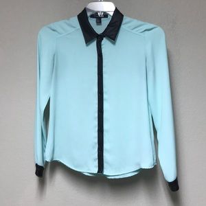 💎Mint Blue Button Down Blouse💎